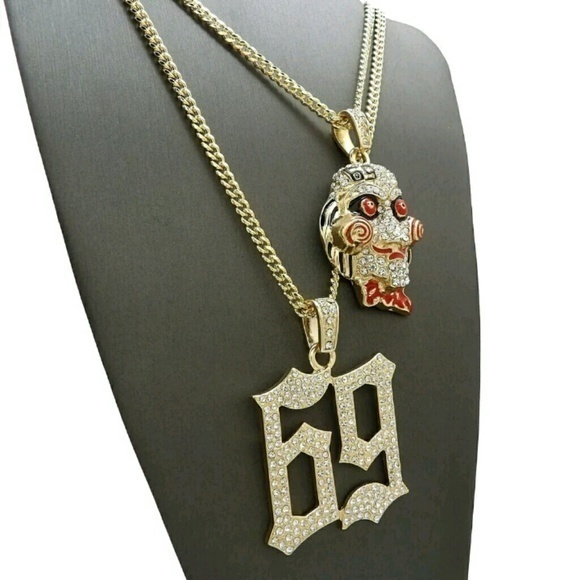 Iced Out 6ix9ine Saw Inspired & 69 Pendant & 20" 2 - Picture 3 of 5